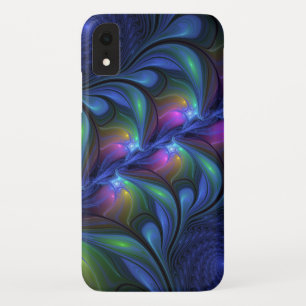 Kleurrijk Abstract blauw roze groen fractal iPhone XR Hoesje