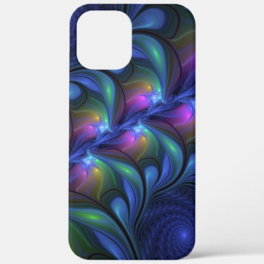 Kleurrijk Abstract blauw roze groen fractal Case-Mate iPhone Case (Achterkant)
