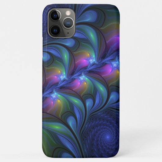 Kleurrijk Abstract blauw roze groen fractal Case-Mate iPhone Case (Achterkant)