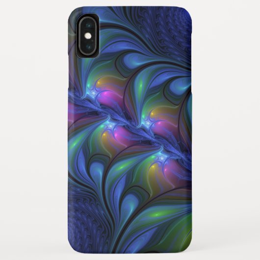 Kleurrijk Abstract blauw roze groen fractal Case-Mate iPhone Case (Achterkant)