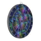 Kleurrijk Abstract blauw roze groen fractal Dartbord (Voorkant Links)