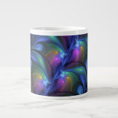 Kleurrijk Abstract blauw roze groen fractal Extra Grote Beker (Voorkant)
