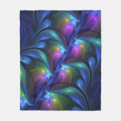 Kleurrijk Abstract blauw roze groen fractal Fleece Deken (Voorkant)