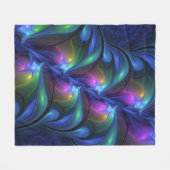 Kleurrijk Abstract blauw roze groen fractal Fleece Deken (Voorkant (Horizontaal))
