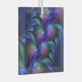 Kleurrijk Abstract blauw roze groen fractal Glas Ornament (Voorkant Rechts)