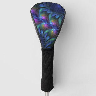 Kleurrijk Abstract blauw roze groen fractal Golfheadcover