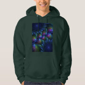 Kleurrijk Abstract blauw roze groen fractal Hoodie (Voorkant)