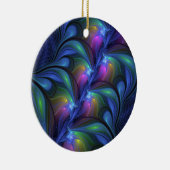 Kleurrijk Abstract blauw roze groen fractal Keramisch Ornament (Rechts)