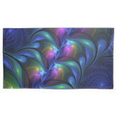 Kleurrijk Abstract blauw roze groen fractal Kussensloop (Voorkant-Links)