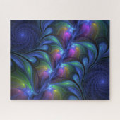 Kleurrijk Abstract blauw roze groen fractal Legpuzzel (Horizontaal)