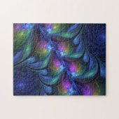 Kleurrijk Abstract blauw roze groen fractal Legpuzzel (Horizontaal)
