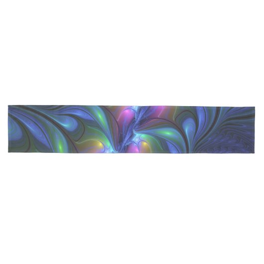 Kleurrijk Abstract blauw roze groen fractal Medium Tafelloper (Horizontaal)