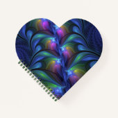 Kleurrijk Abstract blauw roze groen fractal Notitieboek (Voorkant)