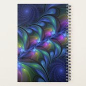 Kleurrijk Abstract blauw roze groen fractal Planner (Achterkant)