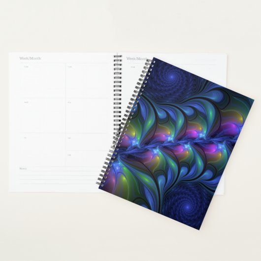 Kleurrijk Abstract blauw roze groen fractal Planner (Display)