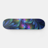 Kleurrijk Abstract blauw roze groen fractal Skateboard (Horizontaal)