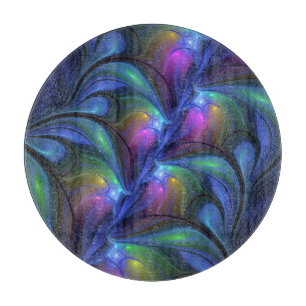 Kleurrijk Abstract blauw roze groen fractal Snijplank