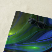 Kleurrijk Abstract blauw roze groen fractal Strandlaken (In situ)