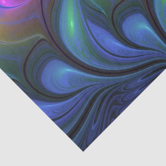 Kleurrijk Abstract blauw roze groen fractal Tissuepapier (Detail)