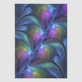Kleurrijk Abstract blauw roze groen fractal Tissuepapier