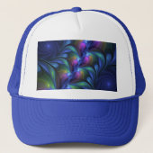 Kleurrijk Abstract blauw roze groen fractal Trucker Pet (Voorkant)
