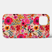 Kleurrijk Abstract Bloemen Roze Geel Vet Patroon Case-Mate iPhone Case (Achterkant (horizontaal))