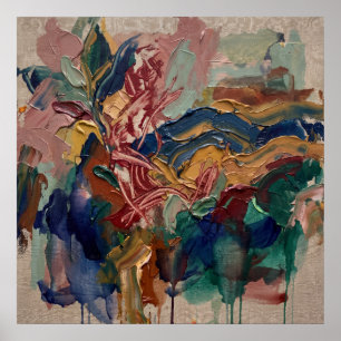 Kleurrijk Abstract Bloemenschilderij Poster