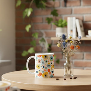 Kleurrijk Abstract Bloemmotief Mok