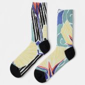 Kleurrijk Abstract bloemmotief van E.A. Séguy Sokken (Links)