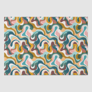 Kleurrijk abstract boho swirly vormpatroon tissuepapier