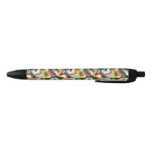 Kleurrijk abstract boho swirly vormpatroon zwarte inkt pen (Bodem)