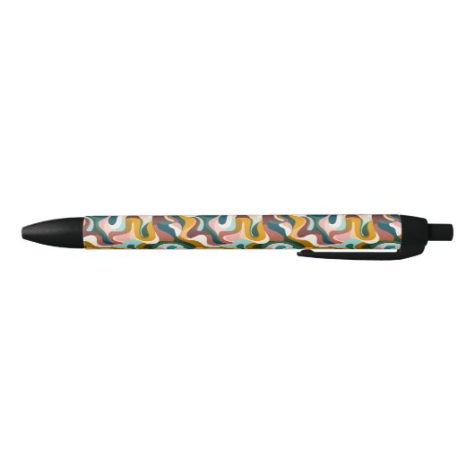 Kleurrijk abstract boho swirly vormpatroon zwarte inkt pen (Bodem)