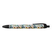 Kleurrijk abstract boho swirly vormpatroon zwarte inkt pen (Bovenkant)