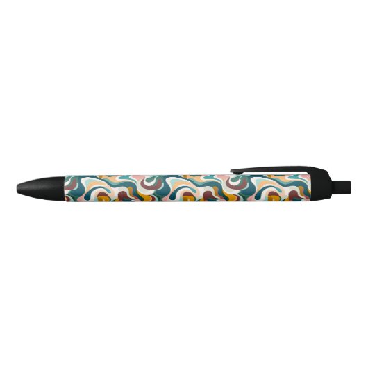 Kleurrijk abstract boho swirly vormpatroon zwarte inkt pen (Bovenkant)