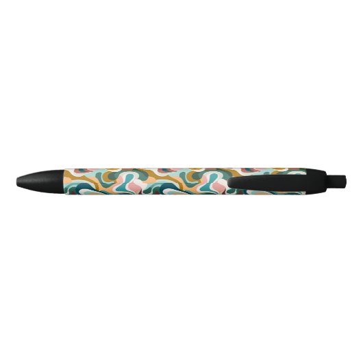 Kleurrijk abstract boho swirly vormpatroon zwarte inkt pen (Achterkant)