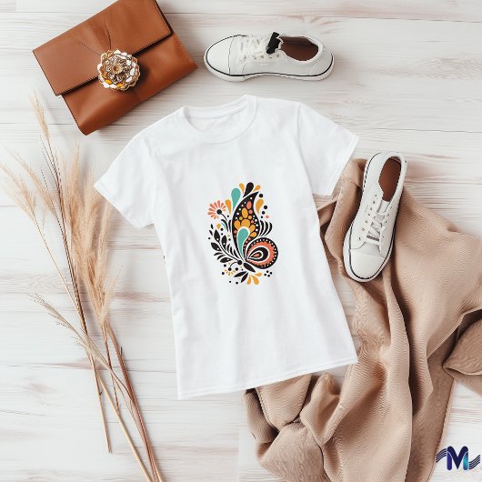 Kleurrijk Abstract Butterfly Art Design T-shirt