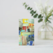Kleurrijk Abstract Cityscape Origineel Kunstschild Visitekaartje (Staand voorkant)