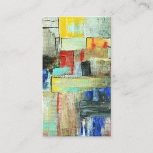 Kleurrijk Abstract Cityscape Origineel Kunstschild Visitekaartje (Voorkant)