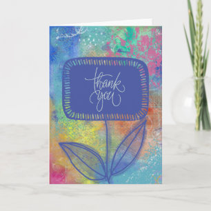 Kleurrijk Abstract "Dank je wel" Kaart