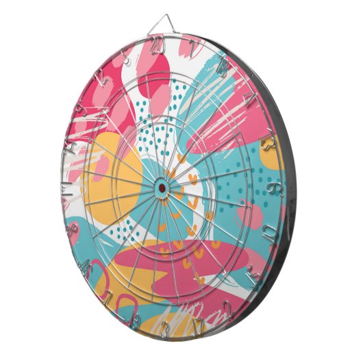 Kleurrijk Abstract Dartbord (Voorkant Rechts)