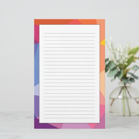 Kleurrijk Abstract driehoekspatroon Briefpapier (Staand voorkant)