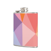 Kleurrijk Abstract driehoekspatroon Heupfles (Links)