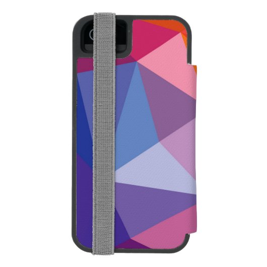 Kleurrijk Abstract driehoekspatroon Incipio iPhone Portemonnee Hoesje (Agenda Achterkant)