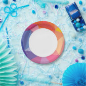 Kleurrijk Abstract driehoekspatroon Papieren Bordje (Feest)