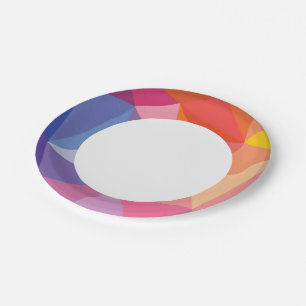 Kleurrijk Abstract driehoekspatroon Papieren Bordje