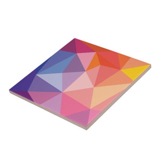 Kleurrijk Abstract driehoekspatroon Tegeltje (Zijkant)