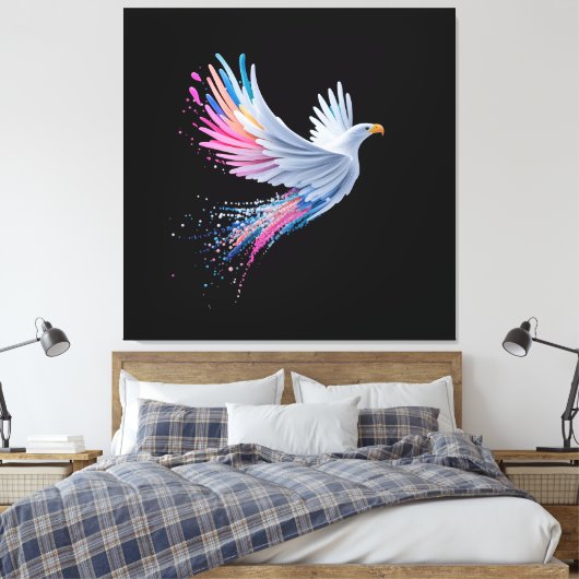 Kleurrijk Abstract Eagle Design Canvas Afdruk (Insitu (Slaapkamer))