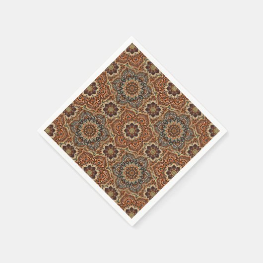 Kleurrijk abstract etnisch bloemetalandalapatroon servetten (Hoek)