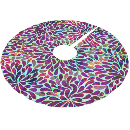 Kleurrijk Abstract Floral design Kerstboom Rok (Gekanteld)