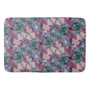 kleurrijk abstract Floral, roze, groen Badmat